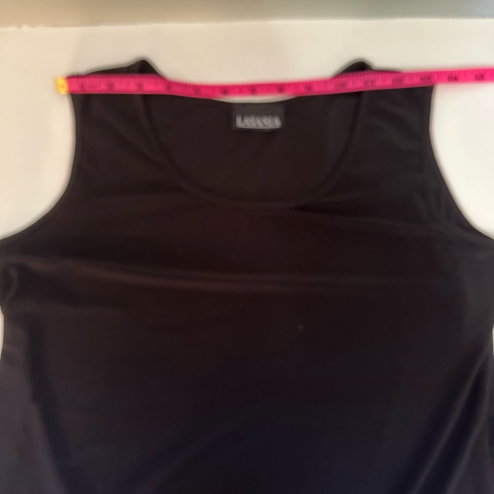 LASANIA Black Sleeveless Women's Top with ruffles on bottom Size Large - Picture 7 of 8